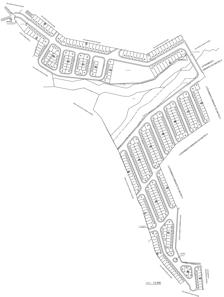 Mapa do loteamento Mirante do Matão